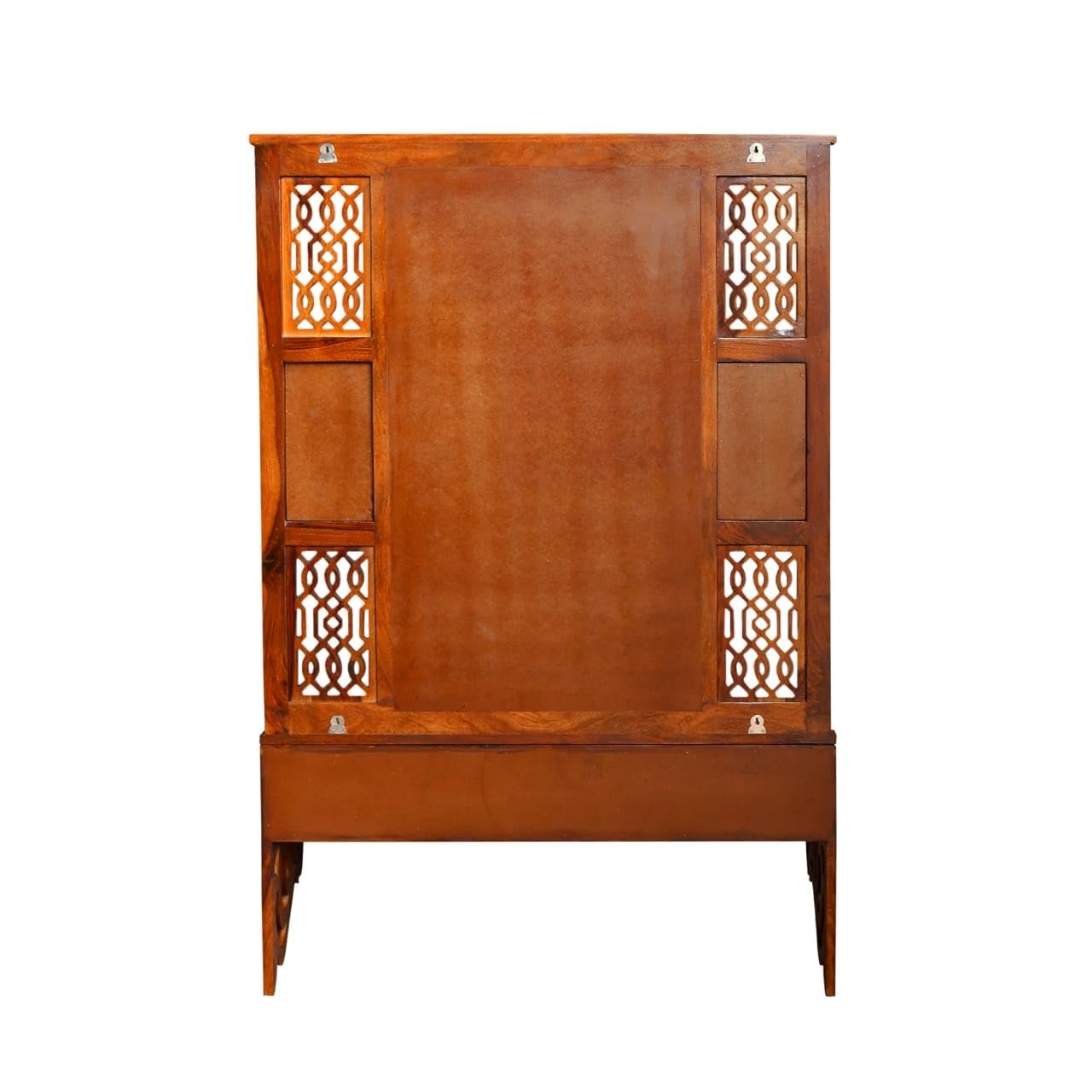 Sheesham Wood Storage Dressing Mirror with Honey Finish - MR ARTS - Image 5