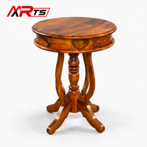 Sheesham Wood Round Side Table with Pedestal Base - MR ARTS