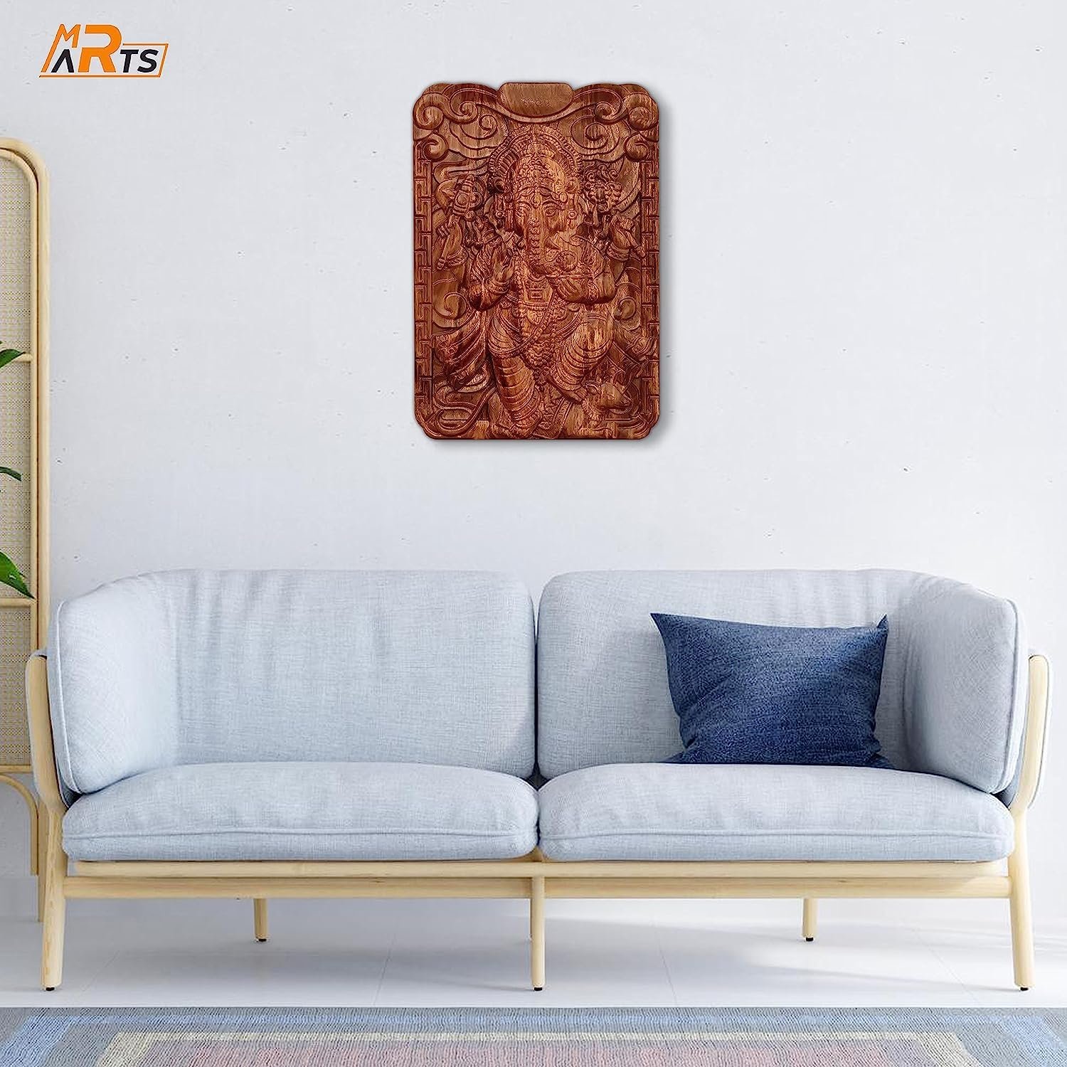 Ganesha Wooden Wall Decorative Hanging Art Sculpture - MR ARTS - Image 2