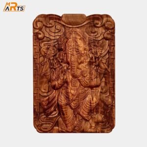 Ganesha Wooden Wall Decorative Hanging Art Sculpture - MR ARTS