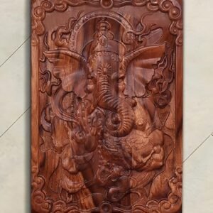 MR ARTS Lord Ganesha Wooden Wall Art Sculpture (51x35 CM)