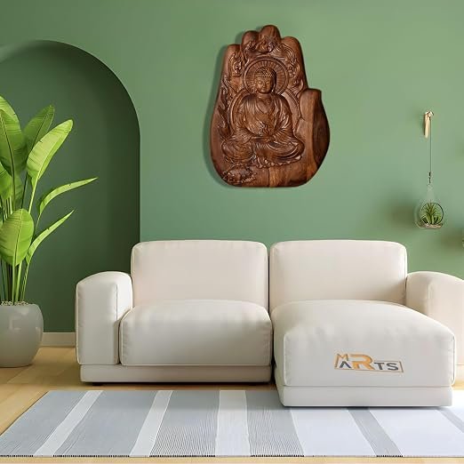 Wooden Buddha Wall Art Sculpture for Home Decor (51x38 CM) - Image 4