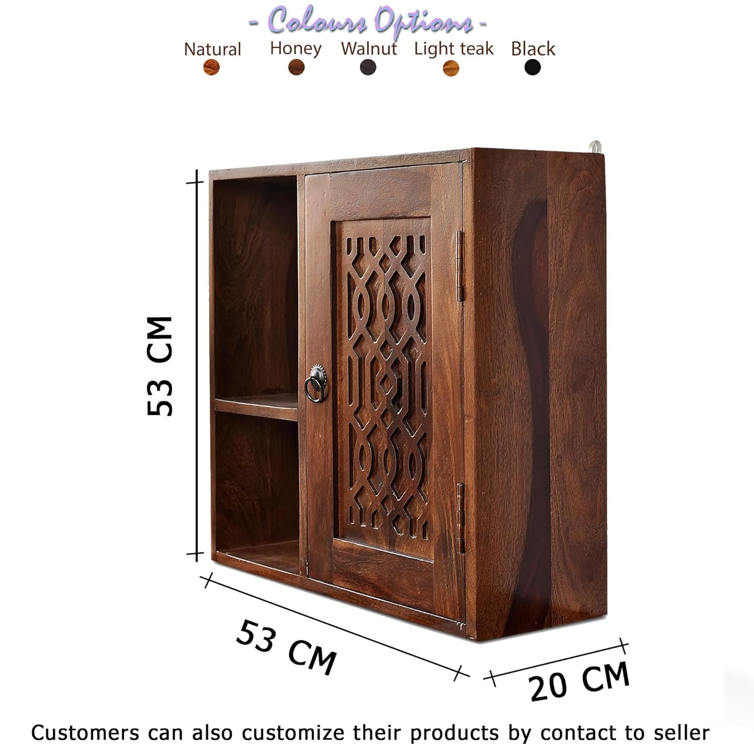 Sheesham Wood Wall Mounted Display Shelf & Book Storage Rack - MR ARTS - Image 2