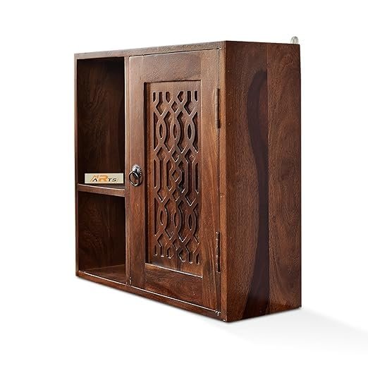 Sheesham Wood Wall Mounted Display Shelf & Book Storage Rack - MR ARTS - Image 3
