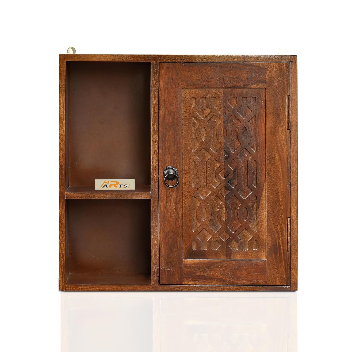 Sheesham Wood Wall Mounted Display Shelf & Book Storage Rack - MR ARTS - Image 4