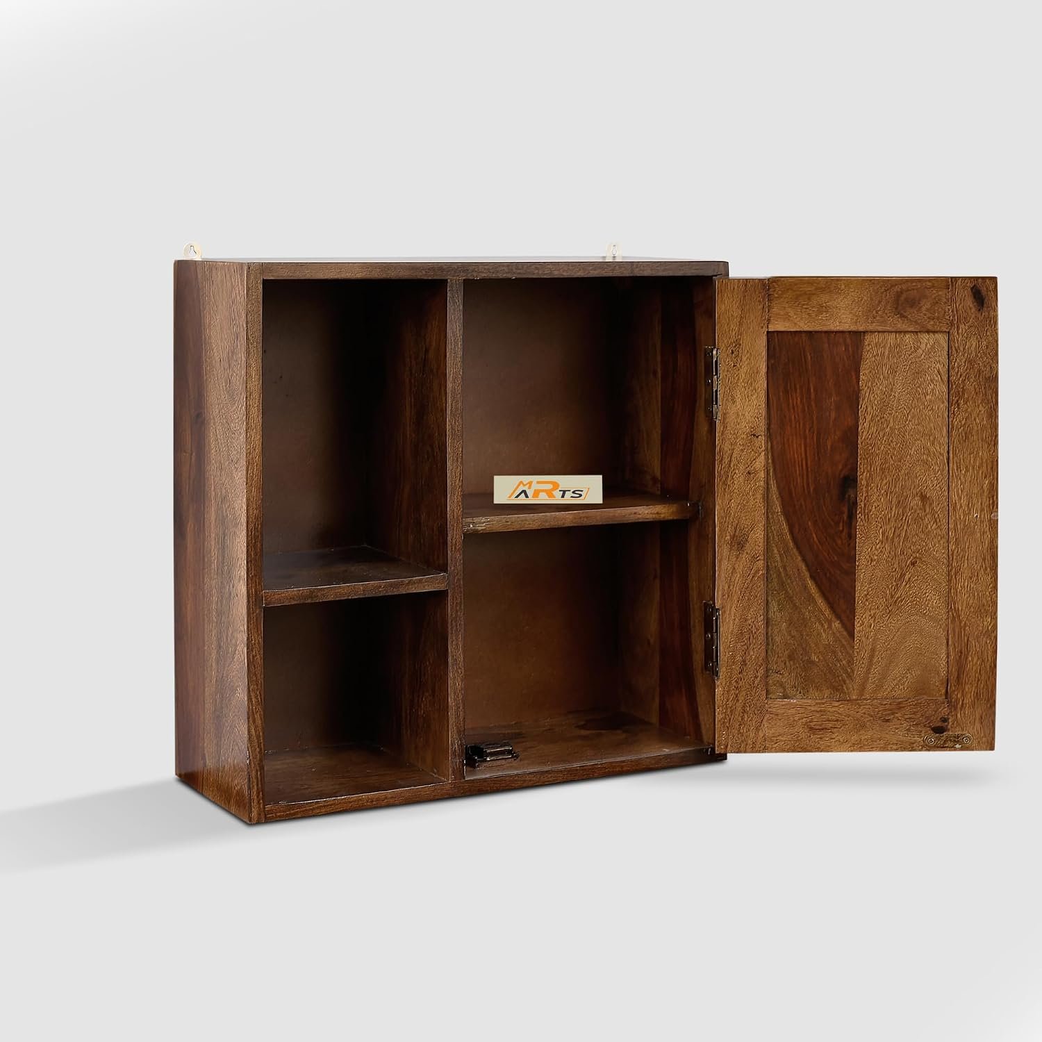 Sheesham Wood Wall Mounted Display Shelf & Book Storage Rack - MR ARTS - Image 5