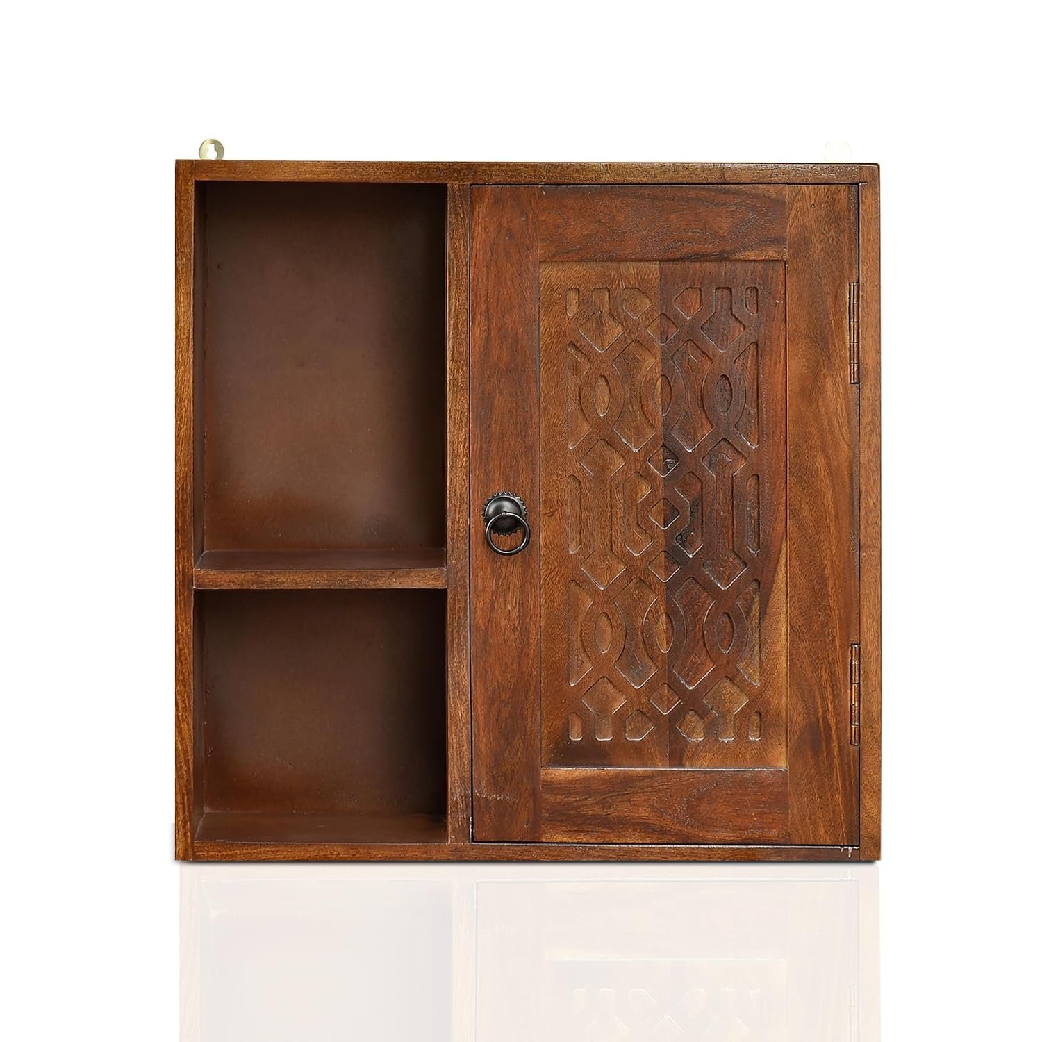 Sheesham Wood Wall Mounted Display Shelf & Book Storage Rack - MR ARTS - Image 6