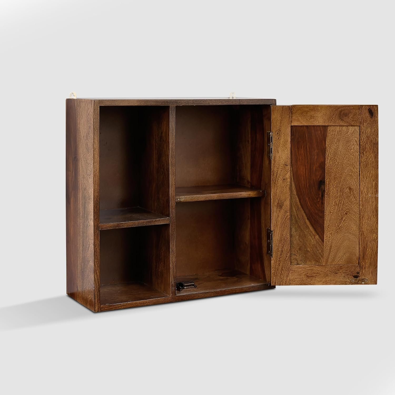 Sheesham Wood Wall Mounted Display Shelf & Book Storage Rack - MR ARTS - Image 8