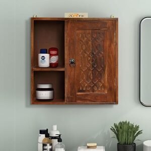 Sheesham Wood Wall Mounted Display Shelf & Book Storage Rack - MR ARTS