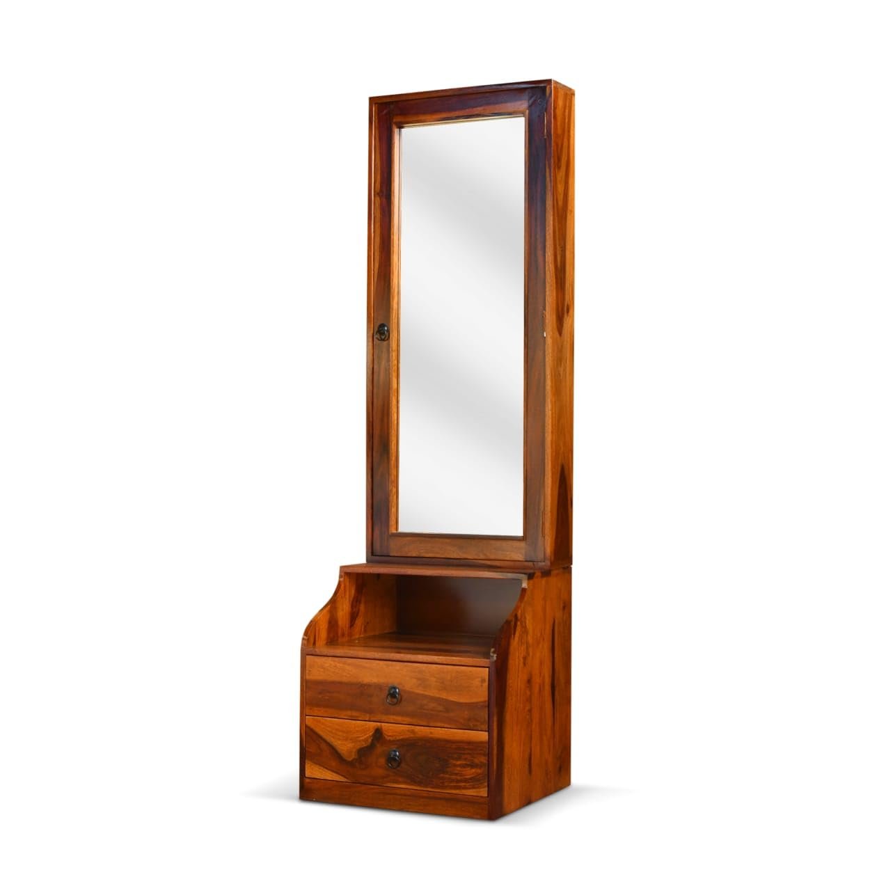 Solid Sheesham Wood Dressing Table with Storage in Natural Finish - MR ARTS - Image 3