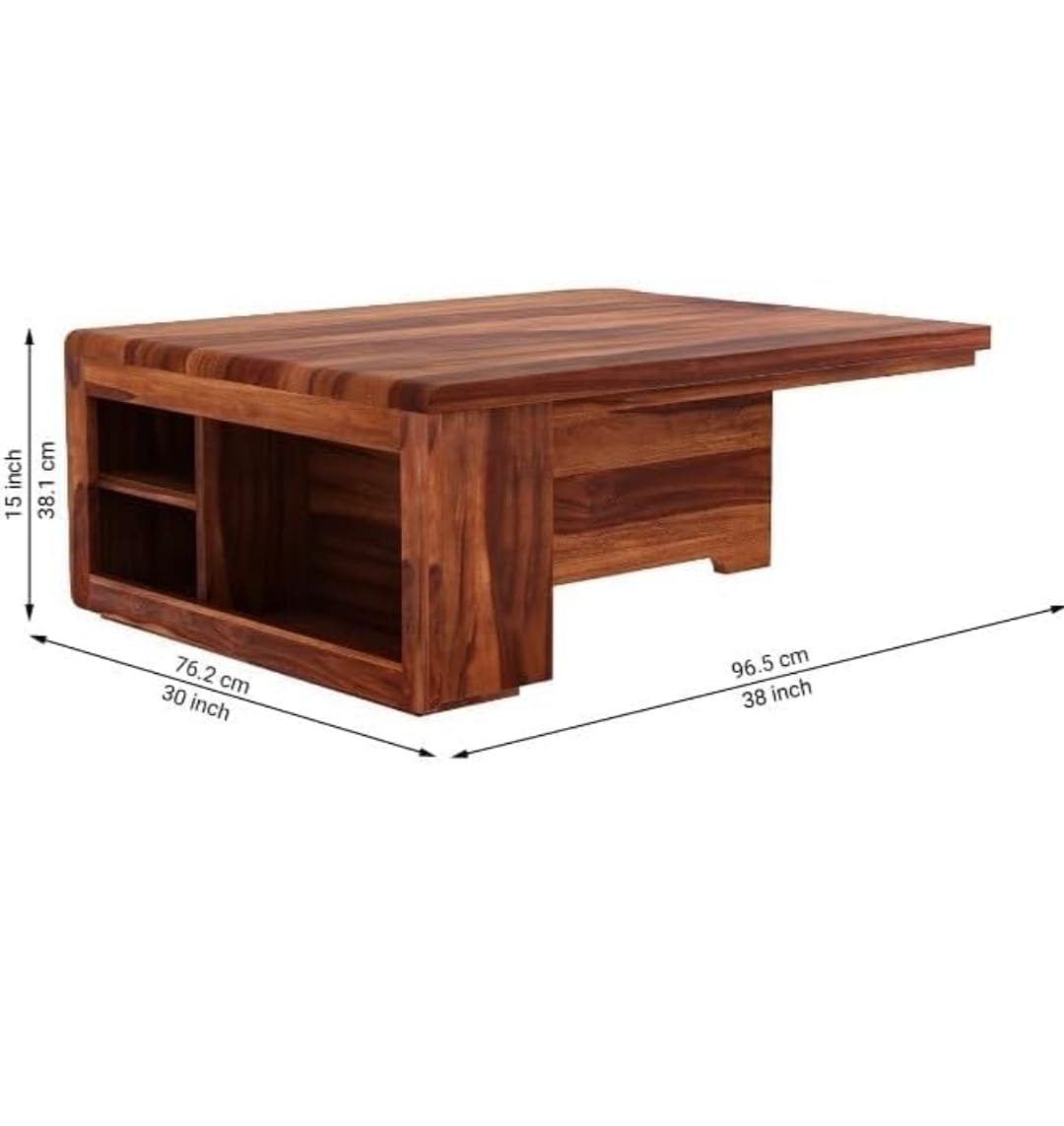 Mr Arts Vesta Sheesham Wood Coffee Table with 4 Stools - Image 5