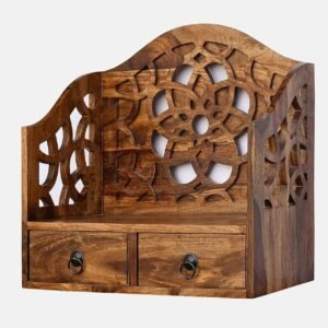 Sheesham Wood Wall Mount Temple and Display Shelf - MR ARTS