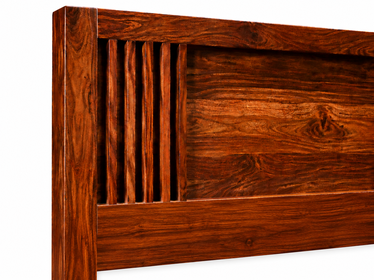 MR ARTS Linear Slatted Solid Sheesham Wood King Bed with Box Storage - Image 7
