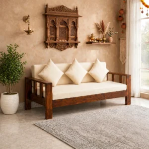 mr arts 3 seater sofa set in solid sheesham wood