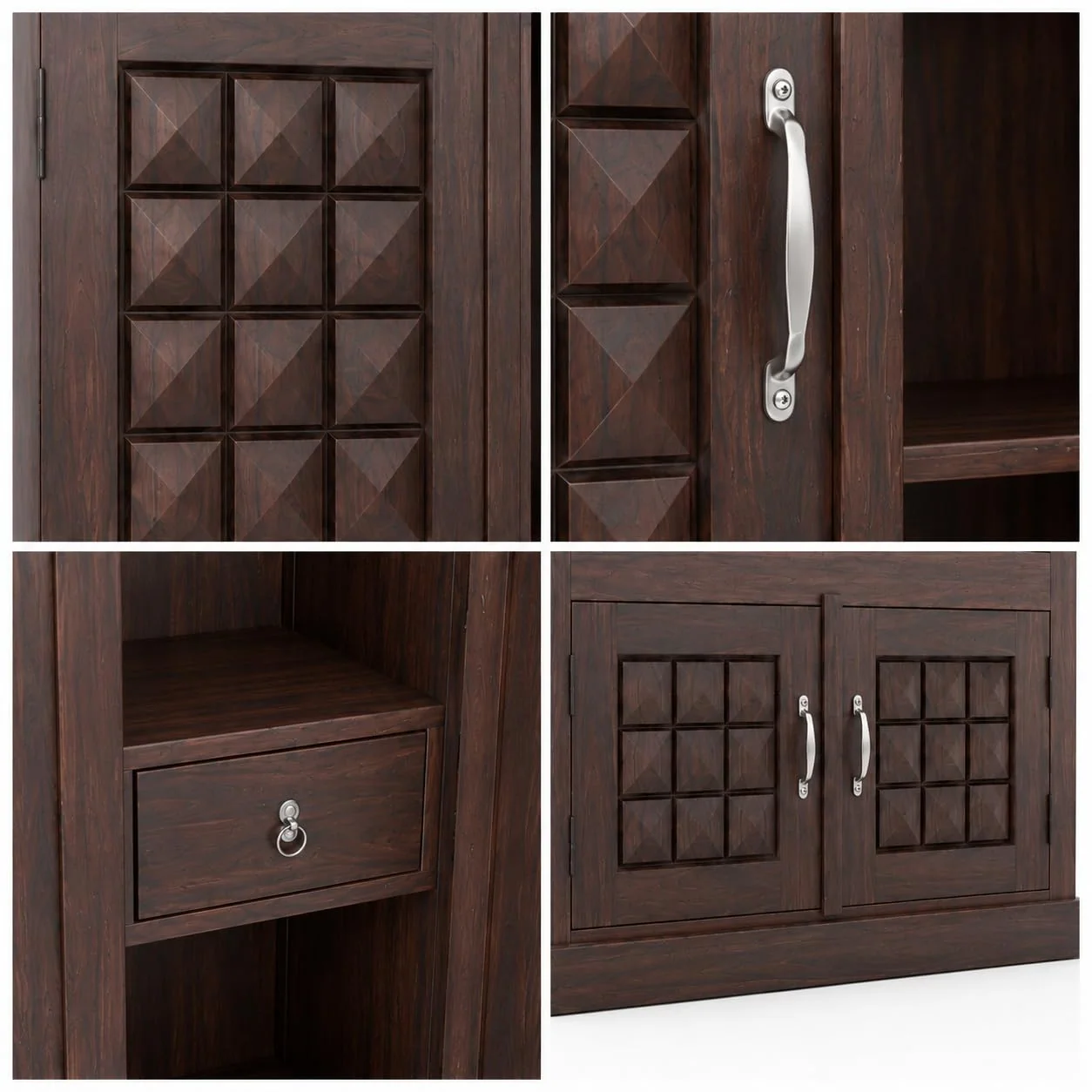 Solid Sheesham Wood Wardrobe with 2 Doors in Walnut Finish - MR ARTS - Image 5
